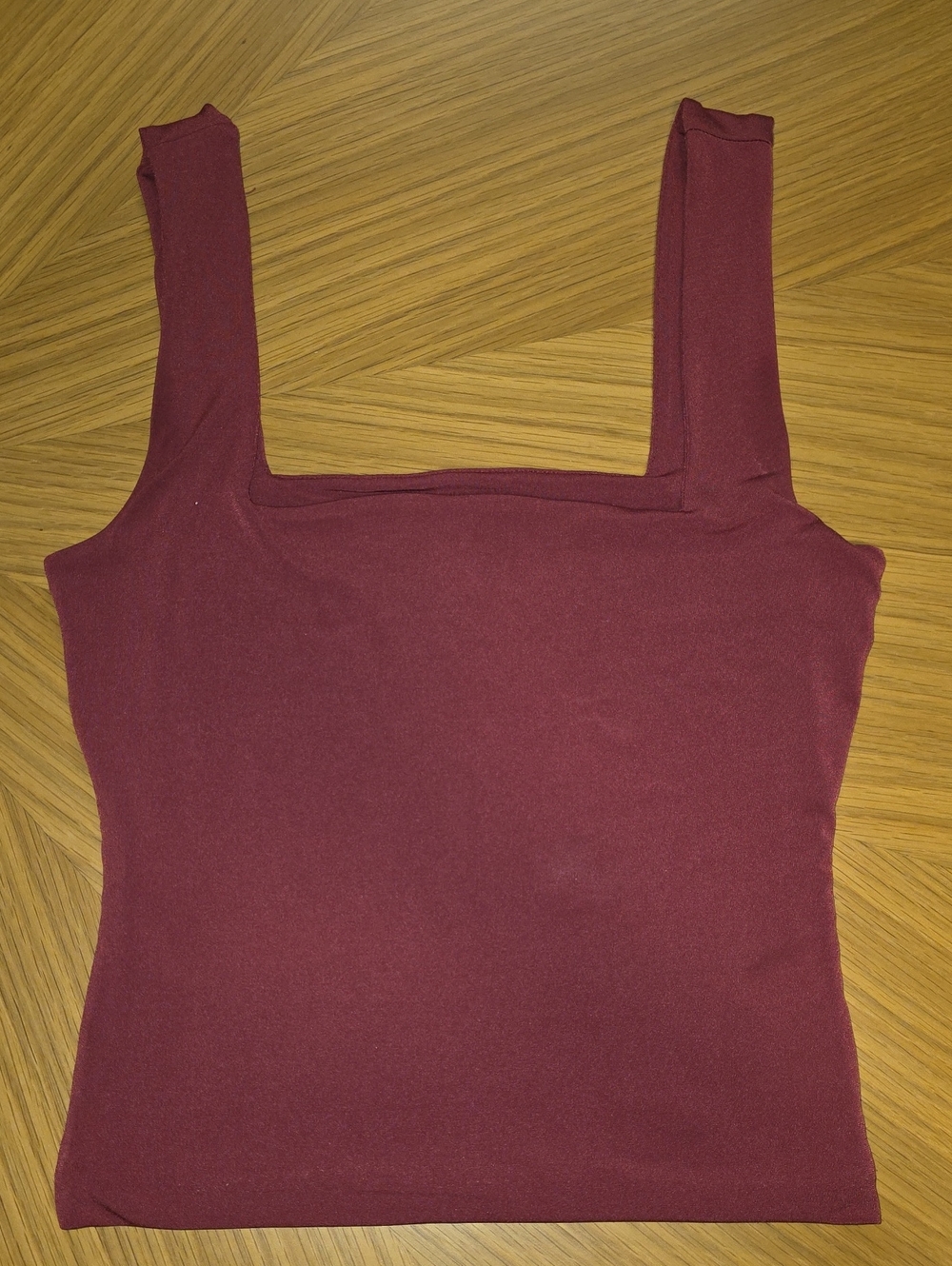 Women's Square Neck Tank Top - Burgundy
